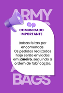 Bolsa de coração do bts -Vermelha com dourado