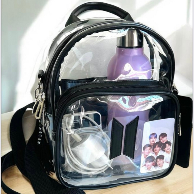 Mochilinha BTS - Transparente e Preto