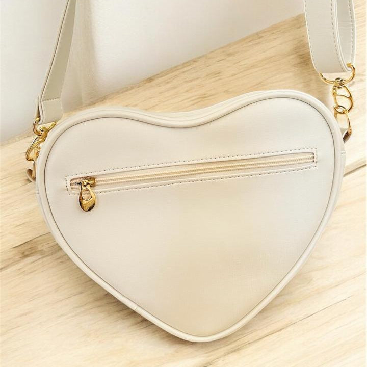 Bolsa de Coração off white com Dourado