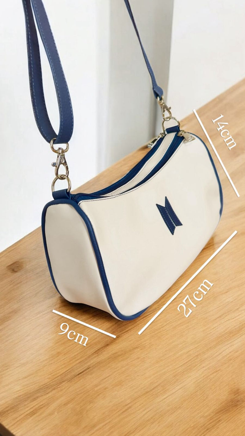 Baguette do BTS- off white com Azul Marinho