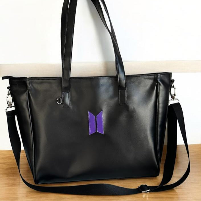 Bolsa Shopper BTS- Preta com roxo