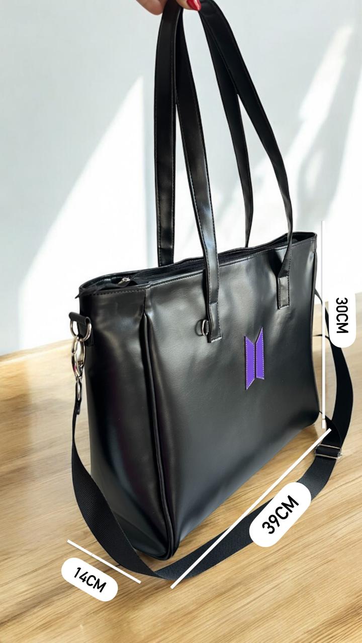 Bolsa Shopper BTS- Preta com roxo