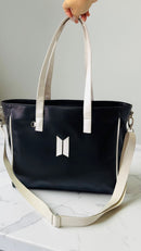 Bolsa Shopper-Preta com off white