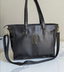 Bolsa Shopper- Preta com dourado