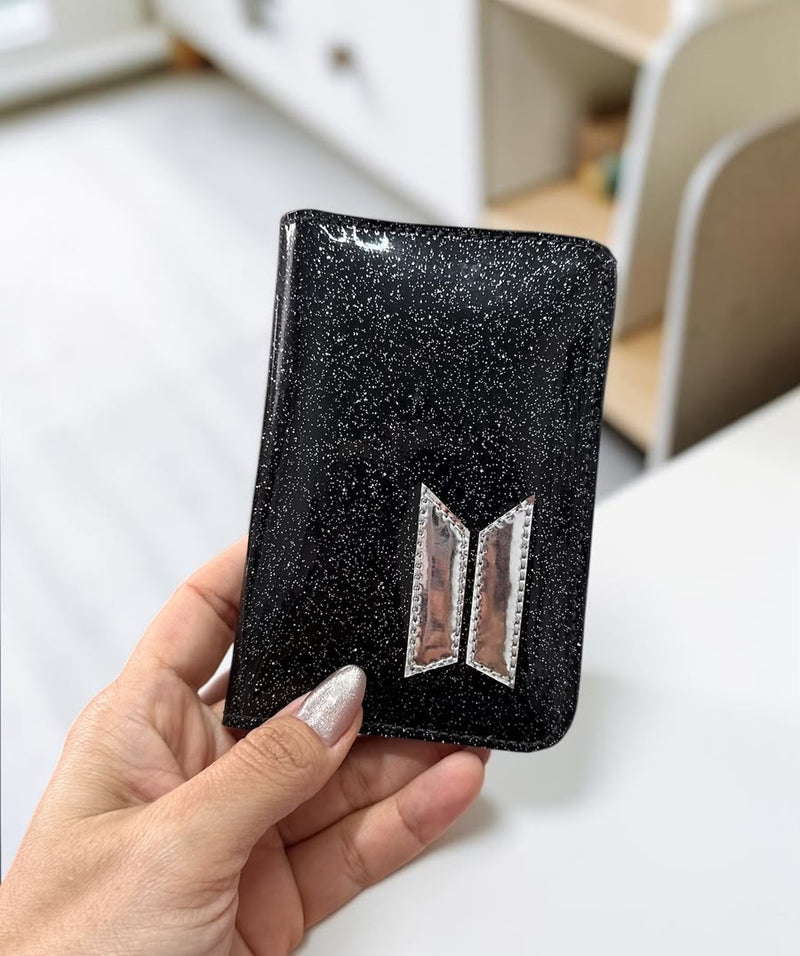 Porta Cartões BTS-Preto Glitter